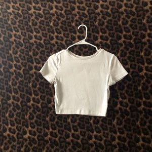 white crop top